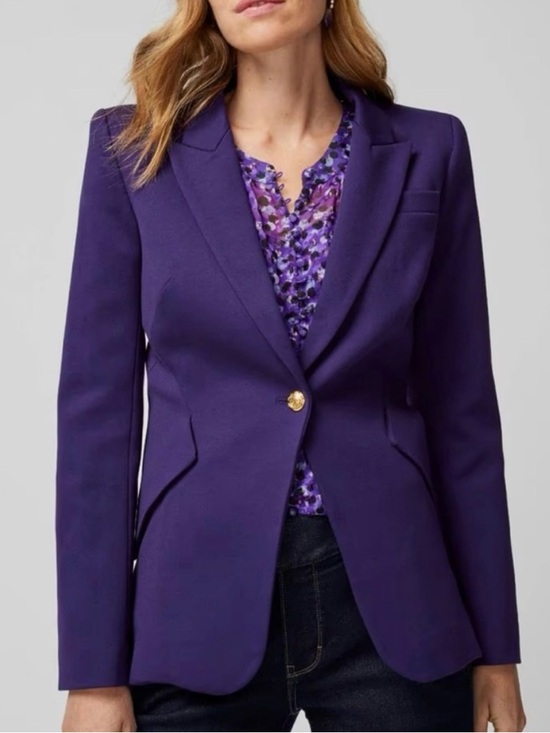 White House Black Market Jackets & Blazers - WHBM White House Black Market Luxe Stretch Editor Blazer Jacket Deep Amethyst